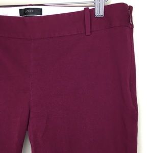 J.Crew 6 Minnie pant burgundy deep pink/purple